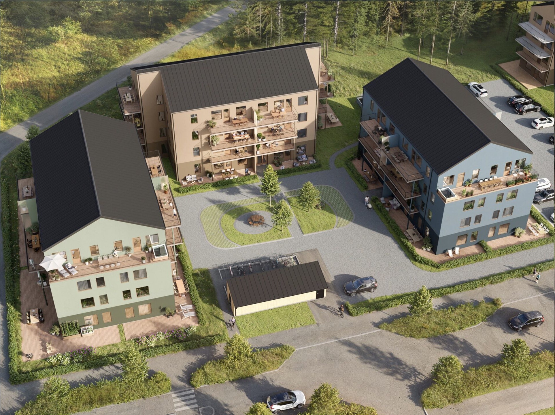 Brf Terrasshöjden – Översikt med valbara bostäder